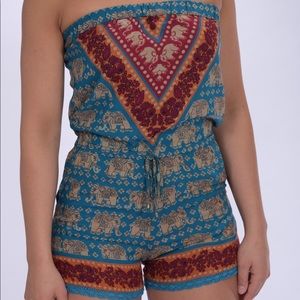 Elephant pattern romper
